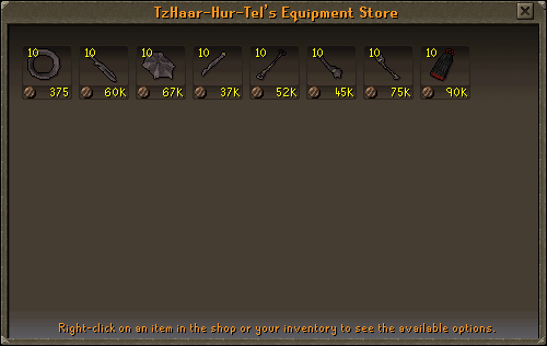 TzHaar-Hur-Tel's Equipment Store