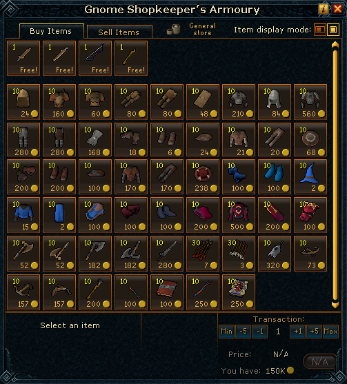 Gnome shopkeeper's Armoury