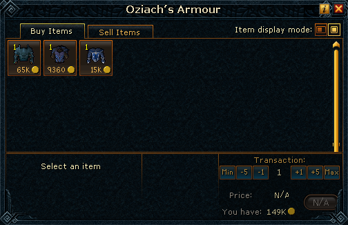 Oziach's Armour Shop