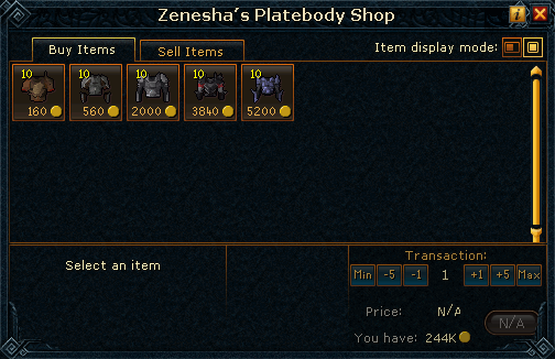 Zenesha's Platebody Shop