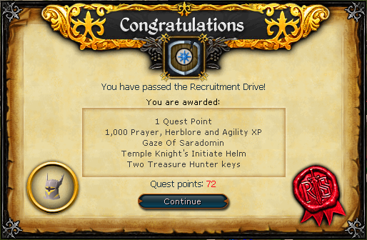 Recruitment Drive Quest Complete