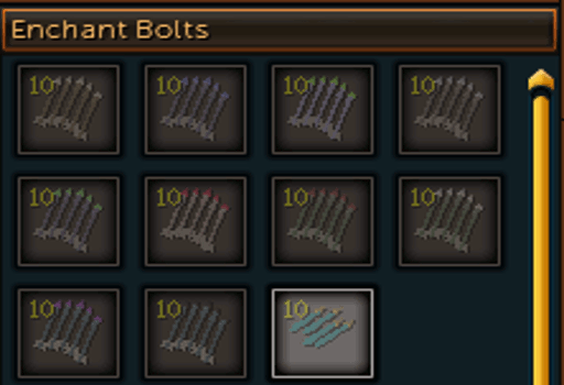 Enchanting Bolts Interface Screen